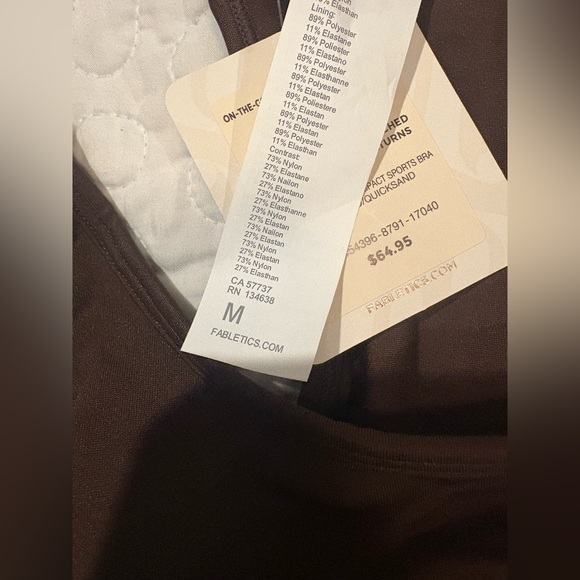 Fabletics Brown and Tan Sports Bra NWT - Picture 6 of 7